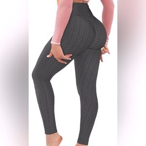 Women’s Butt Lifting Leggings High Waist Stretchy Scrunch Booty Black Yoga Pants